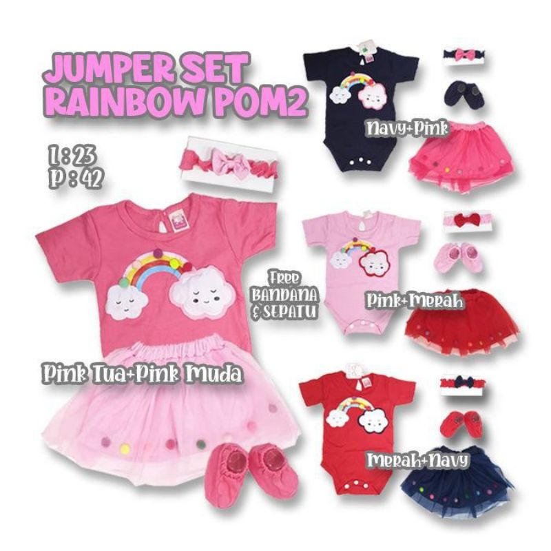 Baju Bayi Perempuan Setelan Jumper rok tutu 0-18 Bulan FREE BANDO pink tutu motif little princess