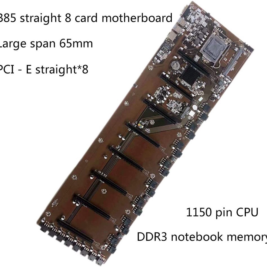 BTC-B85 Mining Motherboard DDR3 Kartu Grafik 8 Slot 65mm Spacing Mainboard huite