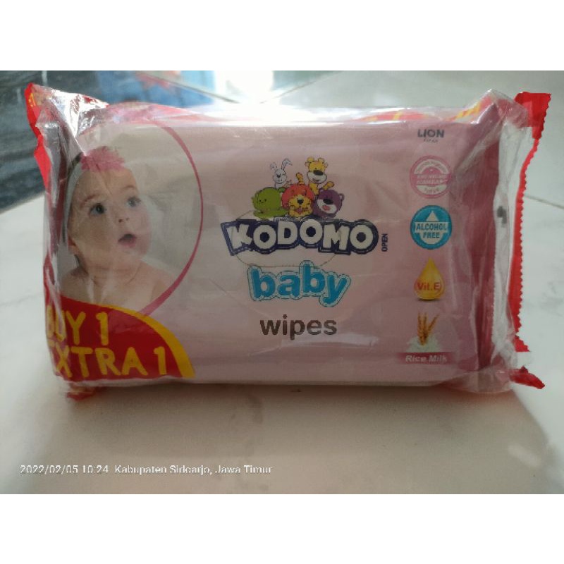 Kodomo Baby Wipes Pink 50's (buy 1 gratis 1)