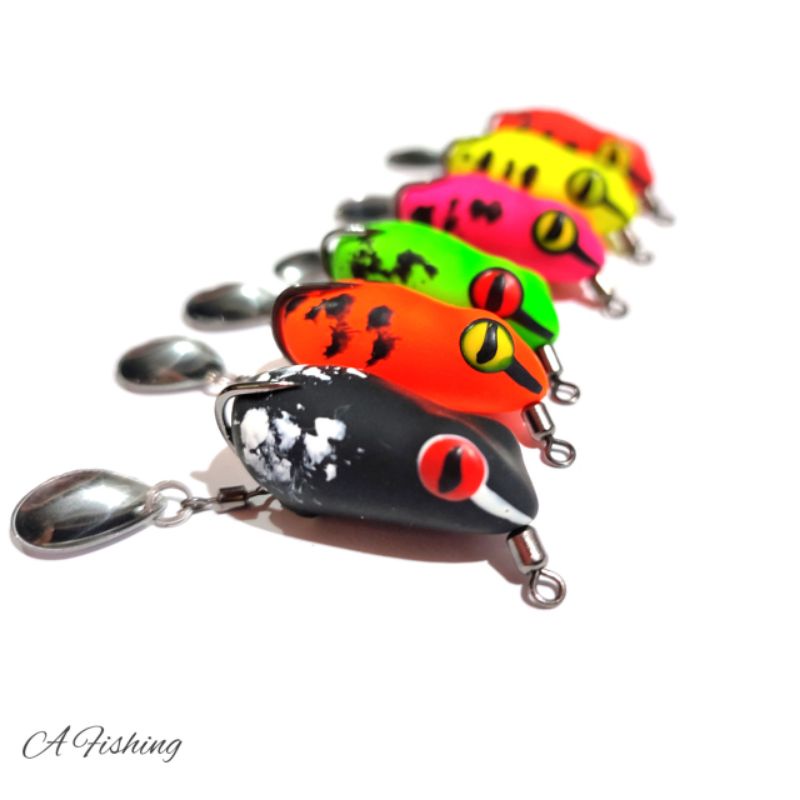 SOFT FROG 3CM HOOK KENZI BLACK NIKEL  A FISHING LURE | UMPAN CASTING IKAN GABUS | SNAKEHEAD