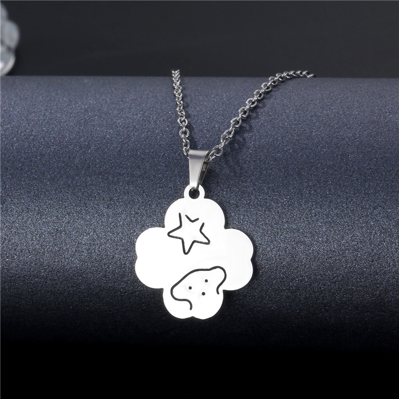 Populer stainless steel clover kalung untuk wanita pribadi Eropa dan Amerika fashion bear XINGX klav