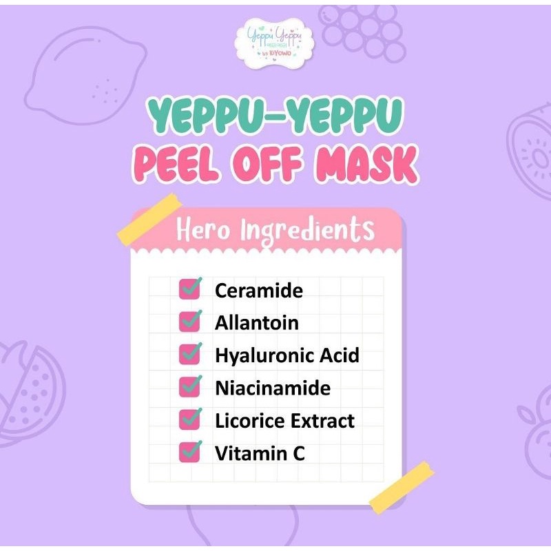 [BPOM] Yeppu Yeppu Peel Off Mask Masker Yeppu Yeppu by Kiyowo 15 gr