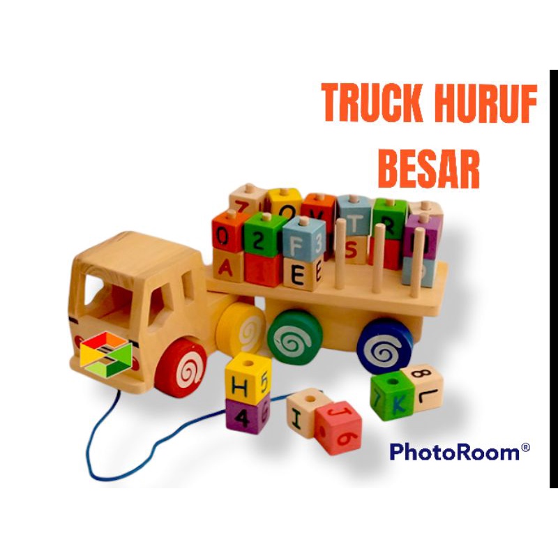 MAINAN EDUKASI ANAK TRUK HURUF BESAR PREMIUM KADO ULTAH MAINAN  ANAK LAKI BALITA 2 3 4 5 TAHUN