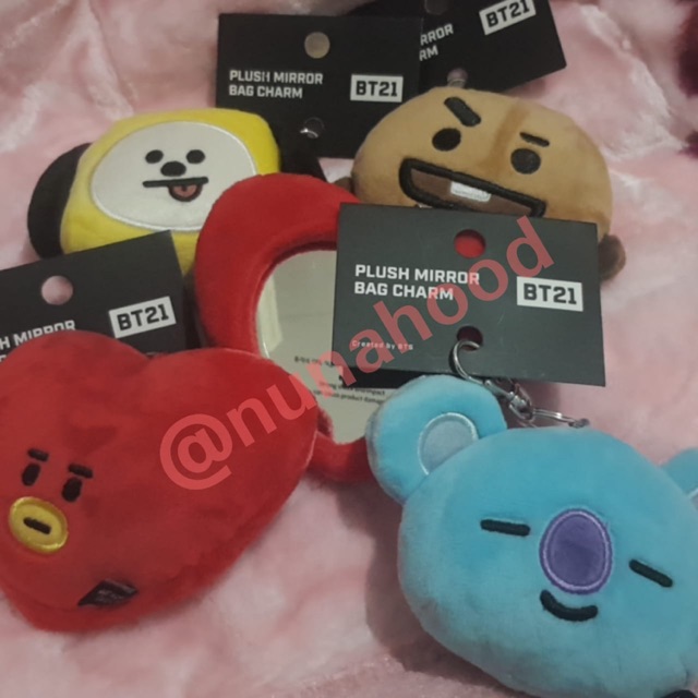 BT21 plush mirror bag charm