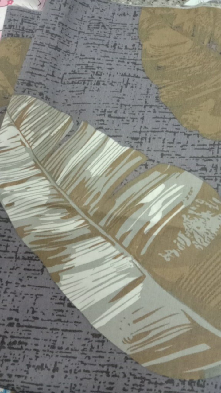 Leaves - Kain Sprei Katun Lokal Meteran Magenta