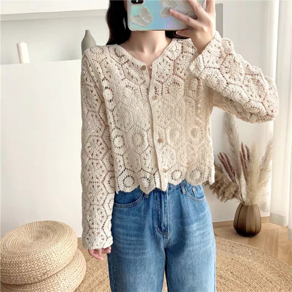 Hexagon Crochet Cardigan 39110 3M-3