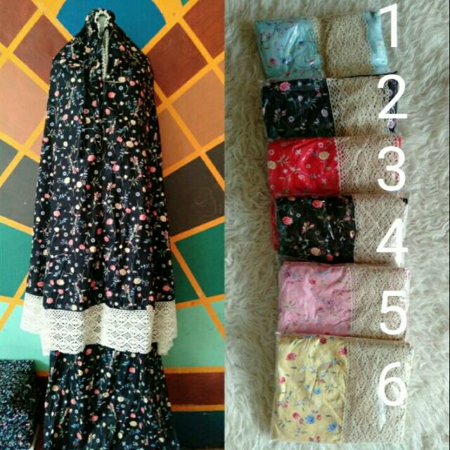 Mukena Katun jepang renda