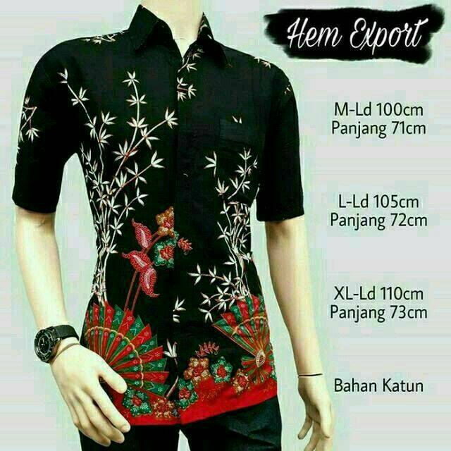 Hem kipas Kemeja Batik Pria Modern Lengan Panjang Casual Modis Slim Fit jumbo Trendy Masa Kini OL 162