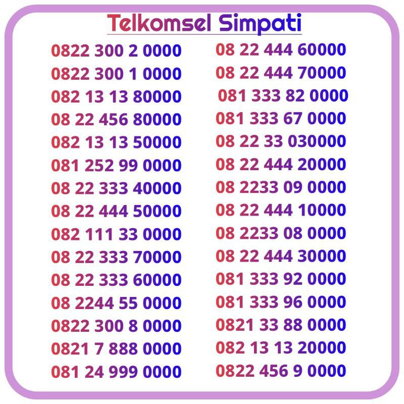 nomor cantik telkomsel simpati kwartet 0000