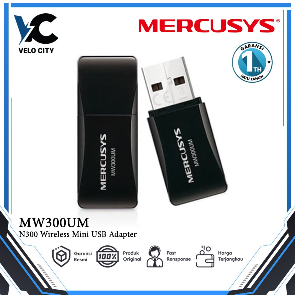 Mercusys MW300UM N300 Wireless Mini USB Adapter garansi Resmi 1 Tahun