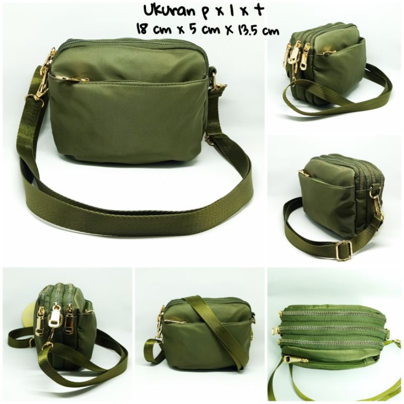 Tas Selempang Fashion Summer Wanita 4 Resleting / Ruang #2191