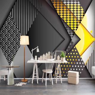 Wallpaper Custom 3d Pola Geometri  3d Untuk Dekorasi  