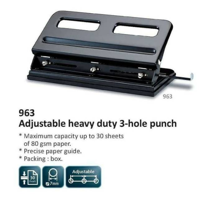 Pembolong 3 Lubang /3 Hole Punch KW TRIO 9630. GARANSI 1 TAHUN!