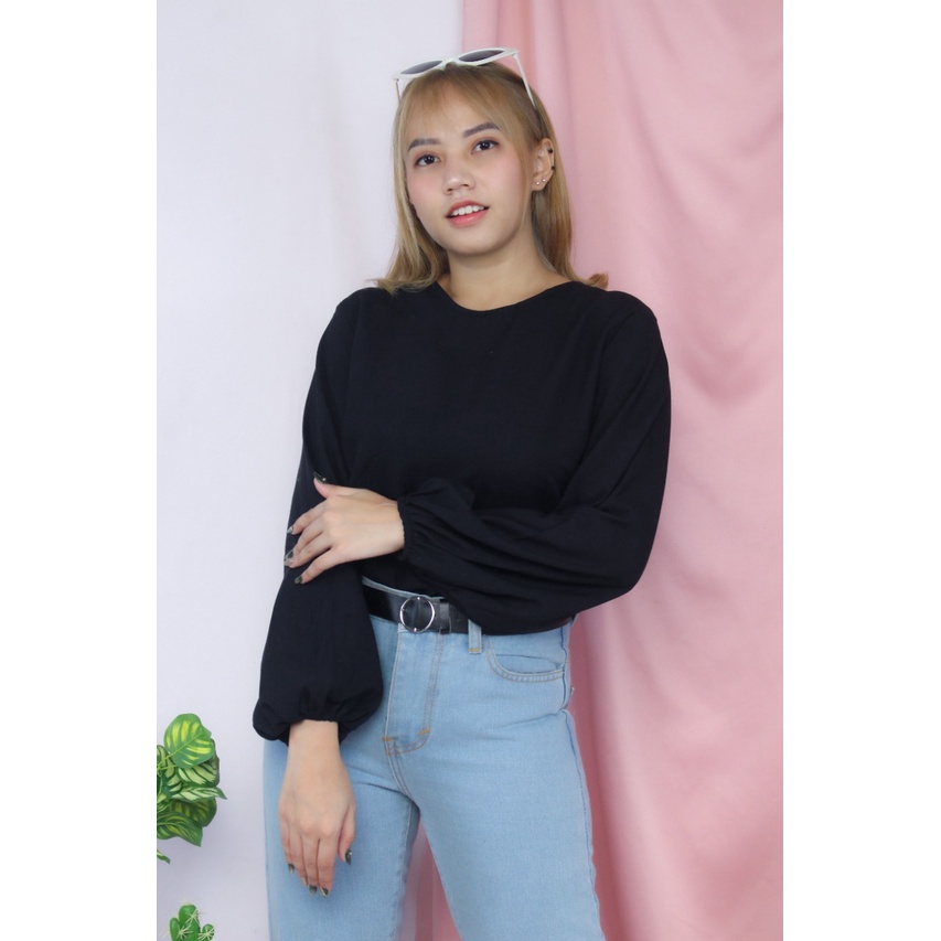 RX Fashion - Diolin Top //Blouse Wanita -R2-HITAM