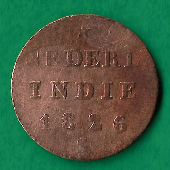 UB14 UANG KOIN KUNO ASLI 1/2 CENT TAHUN 1826 S NEDERLAND INDIE KOLEKSI UANG LOGAM VOC HOLAND BELANDA