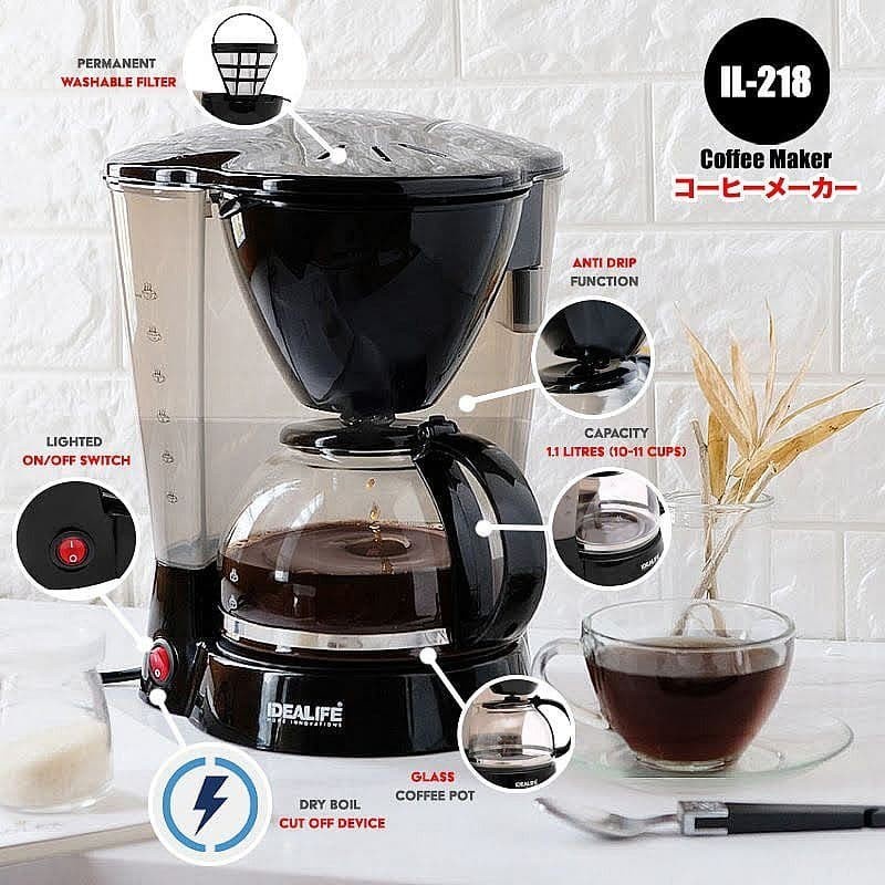 Coffee Maker IDEALIFE IL-218 / IL 218 – Mesin Pembuat Kopi 1.1 Liter