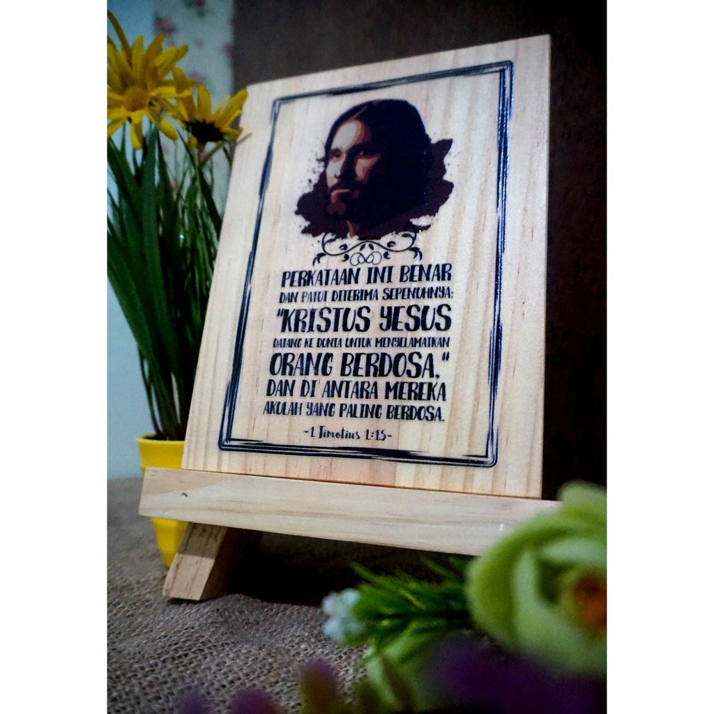 

BlessingHiasan Kayu Stand Easel 4 Perkataan