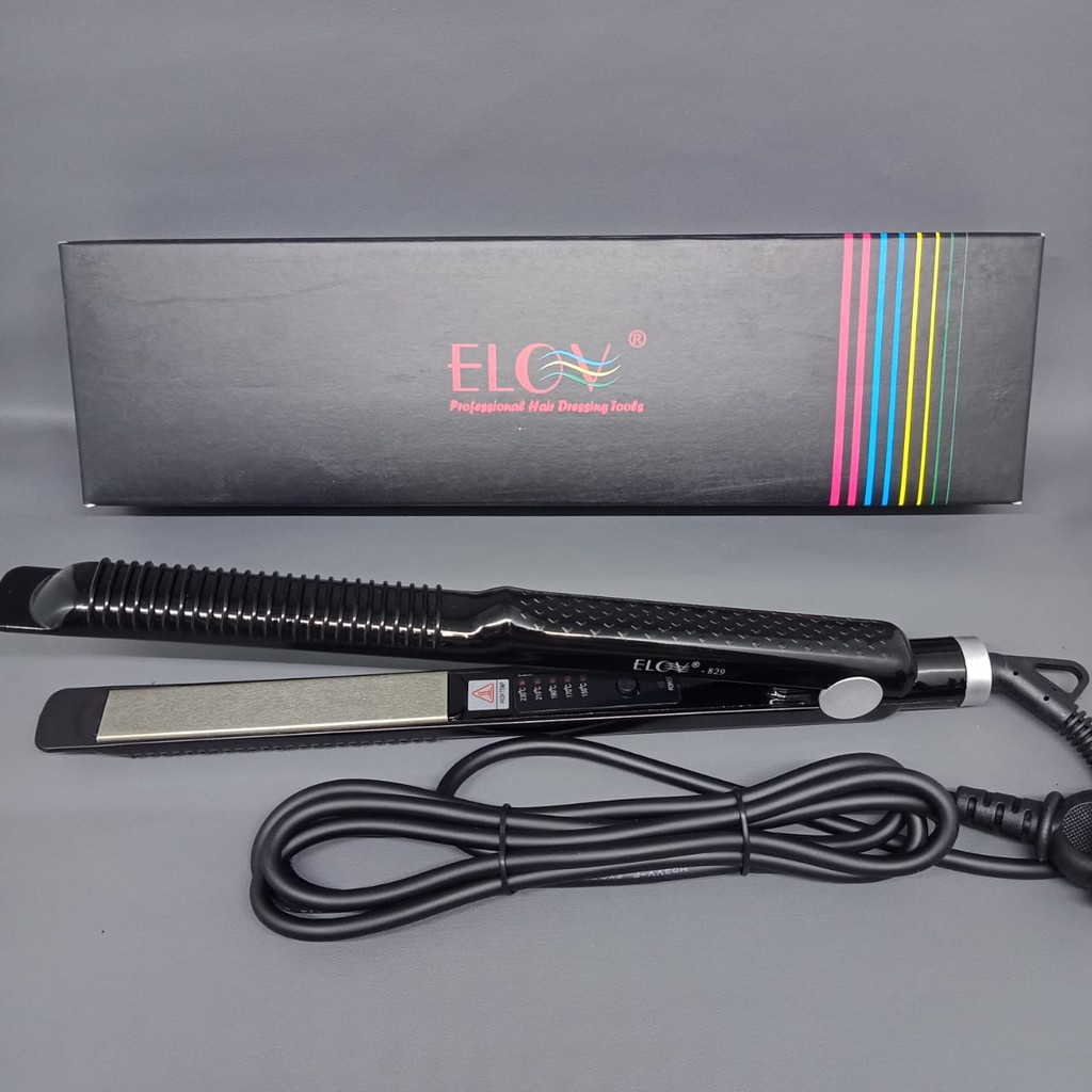 CATOK LURUS PLAT 2 JARI BISA LURUS DAN CURLY ELOV 829 DIJAMIN 100% ORIGINAL