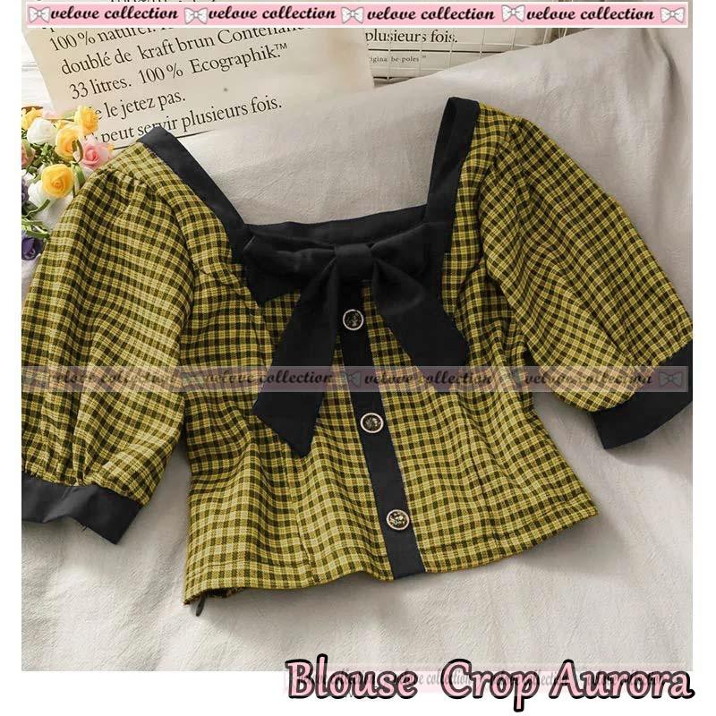 KALANTHA FASHION Blouse Aurora Atasan Wanita Kerah Pita Ukuran All Size-4
