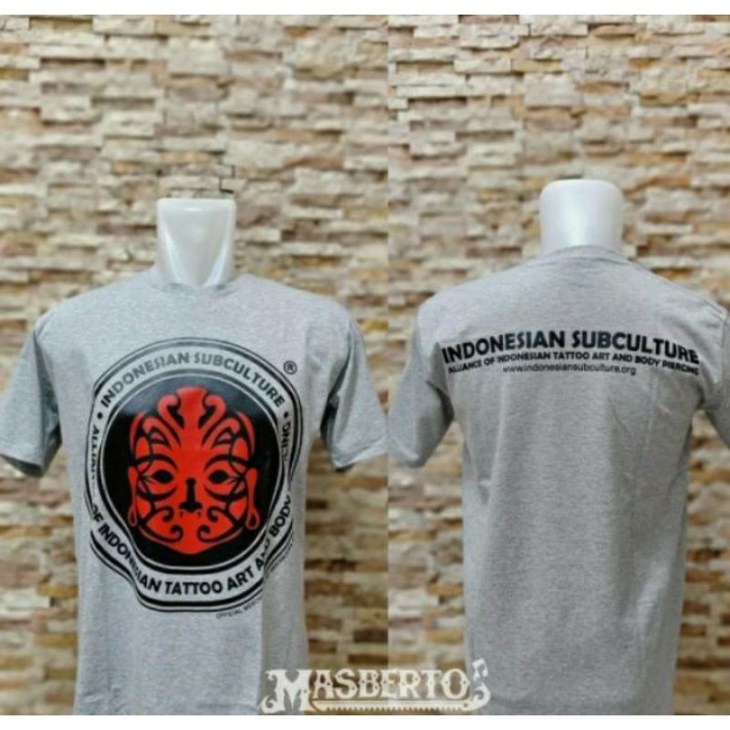 kaos isc.kaos subculture. abu abu. original. kaos isc. kaos masberto. machine tattoo.mesin tattoo