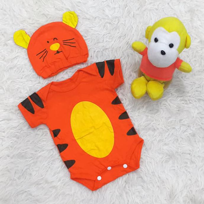TRENDING JUMPER HEWAN BABY COSTUME KOSTUM BAYI SET TOPI LUCU TERLARIS