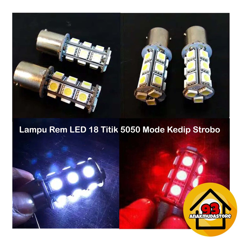 Lr18 Lampu Rem Led 18 Titik Stop Lamp Belakang Kedip Variasi Motor Beat Vario Scoopy Nouvo Mio Shopee Indonesia