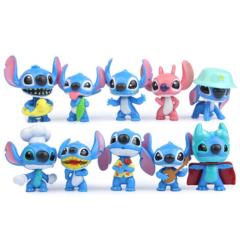 10 Pcs Action Figure Lilo &amp; Stitch Mini Untuk Dekorasi Kue Ulang Tahun Anak