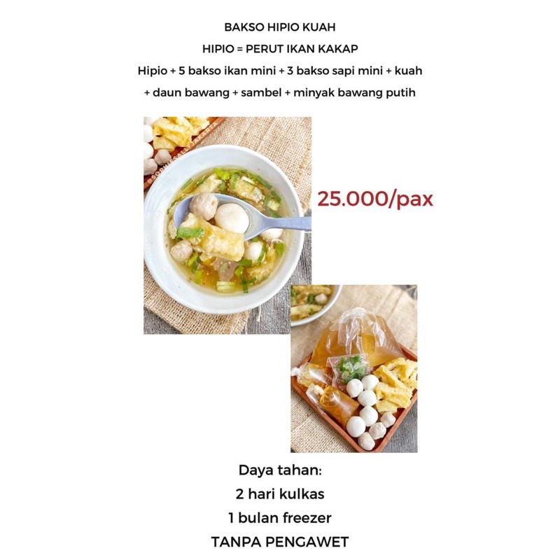 

Bakso Hipio / Perut Ikan Kakap Kuah Homemade