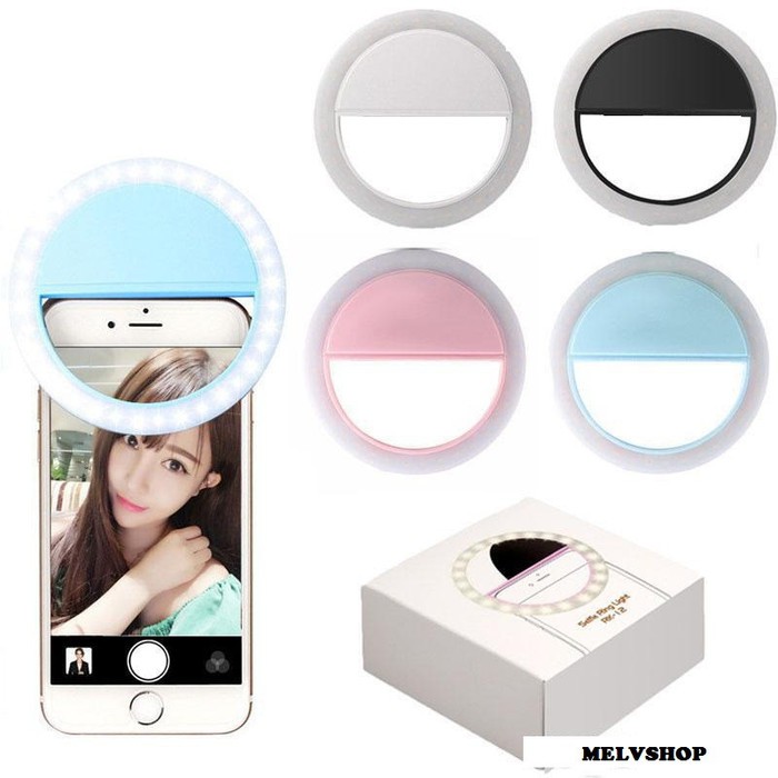 LAMPU SELFIE RING LIGHT JEPIT UNIVERSAL HANDPHONE PUTIH - TERANG