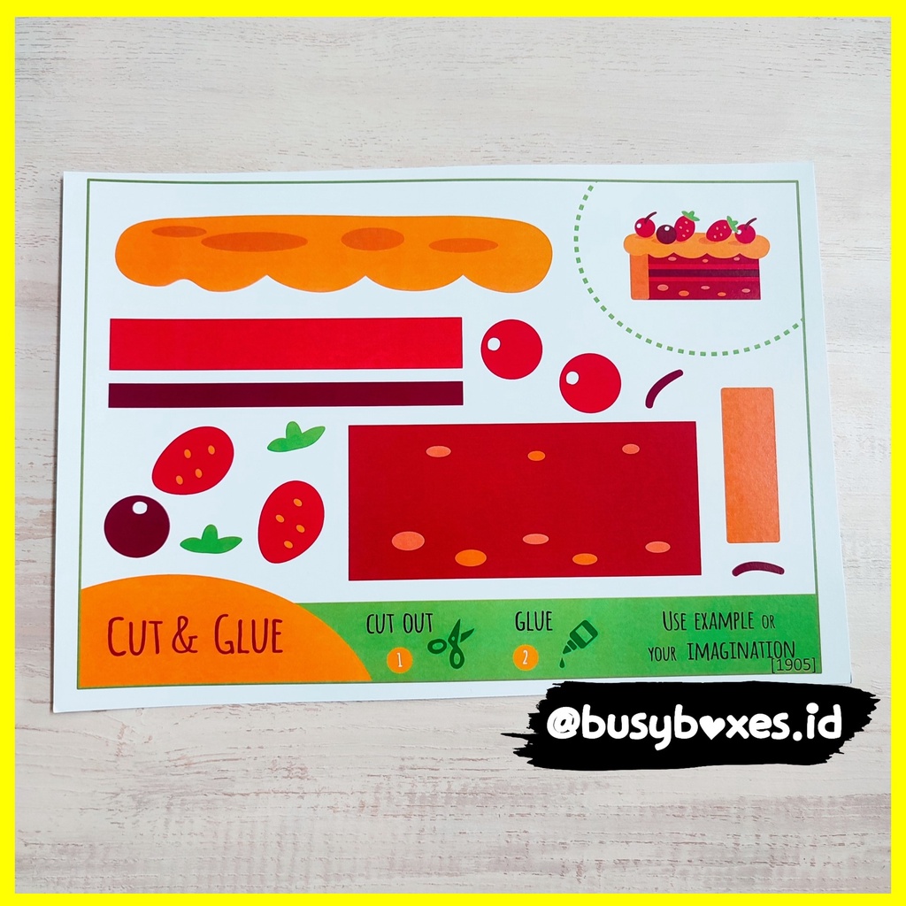 [busyboxes.id] Mainan Edukasi anak 3 tahun mainan edukasi anak 2 tahun Aktivitas anak menggunting  dan menempelcut and glue seri cup cake paud preschool mainan edukasi gunting tempel