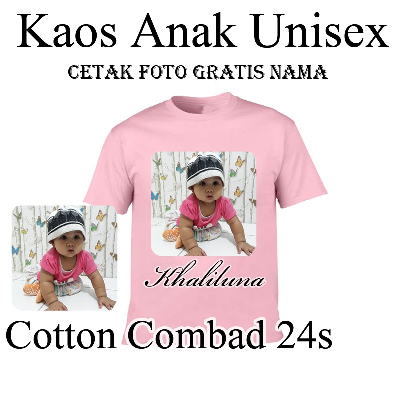 Kaos Baju Anak Foto Sendiri Gratis Nama