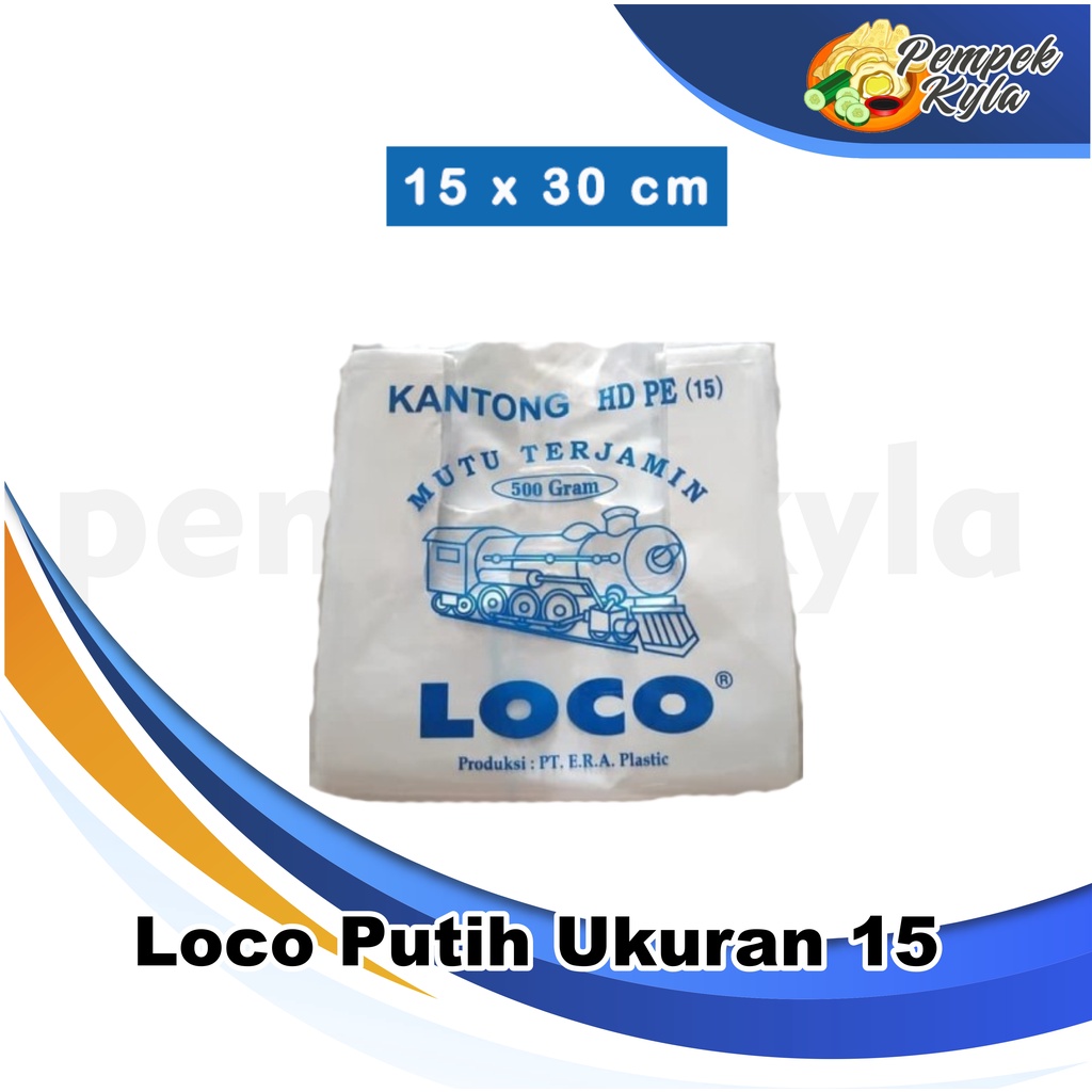 Kantong Plastik Kresek Loco Tebal Putih 500 gram ukuran 15