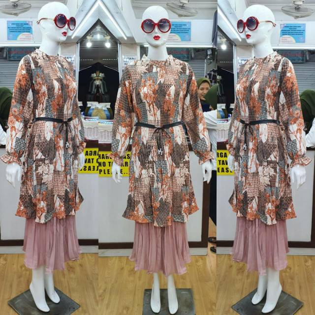 ❄ SET GAMIS PLISKET  +ROK PLISKET+ BELT FREE