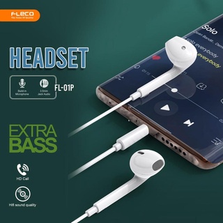 Handsfree Headset FLECO FL-01P Earphone Super bass Jernih