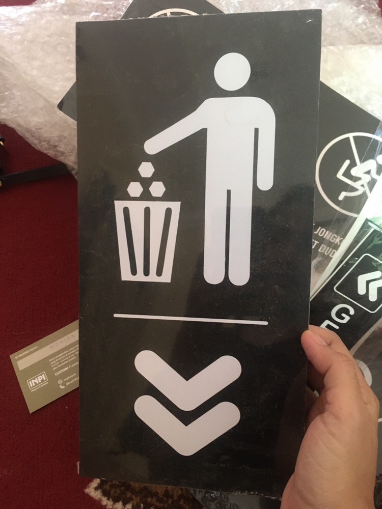 Papan Tanda Buang Sampah - Sign Buang Sampah - Sign Trash - Wall Decor Signage