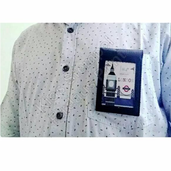 

(PROMO 8WS52) Tempat id card name tag kulit sintetis magnet saku ✫