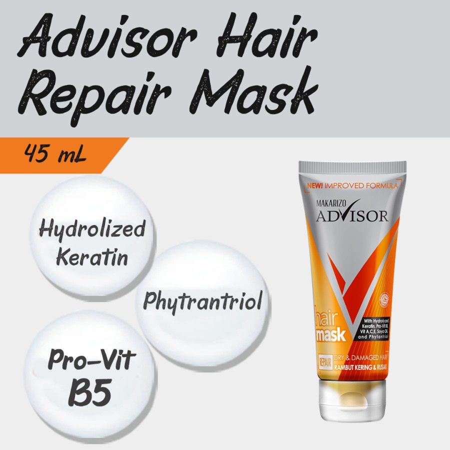 PAKET ISI 2 - Makarizo Advisor Hair Repair Mask Tube 45 mL-2