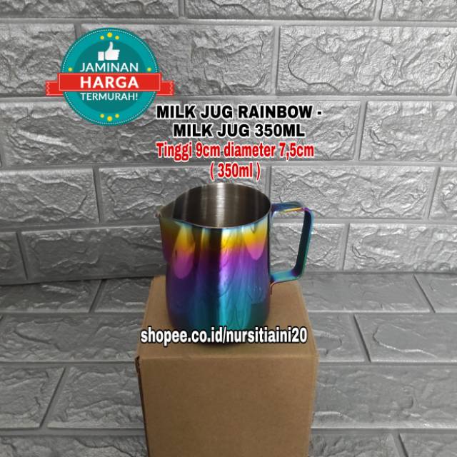Milk jug 350ml - milk jug rainbow -  coffe latte art - milk jug
