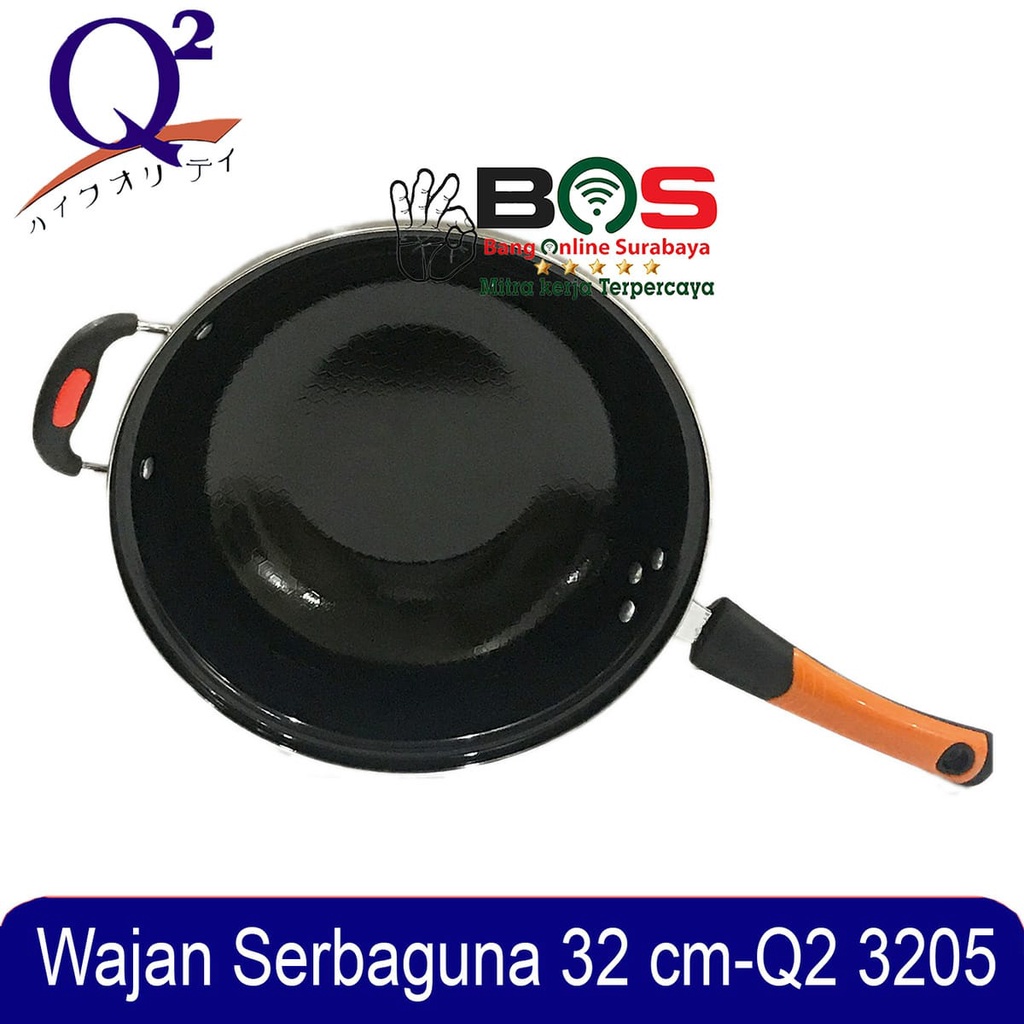 Wajan Panci Penggorengan Enamel Q2-3205 Q2 3205 Panci Tutup Kaca Q23205