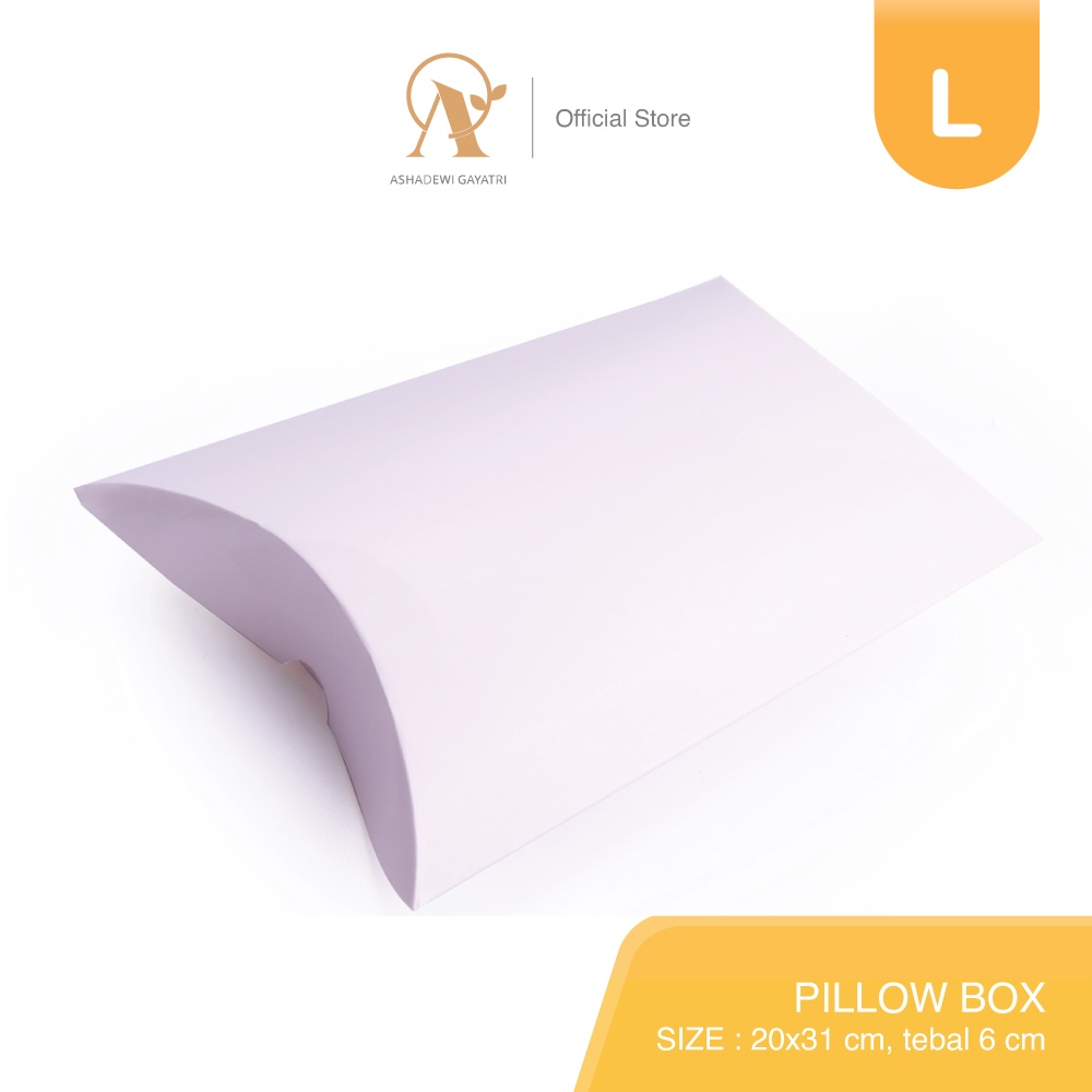 

Ashadewi Gayatri - Pillow Box L / Large Size (20 x 31 x 6 cm) : White Ivory 300gr/ Paper Box