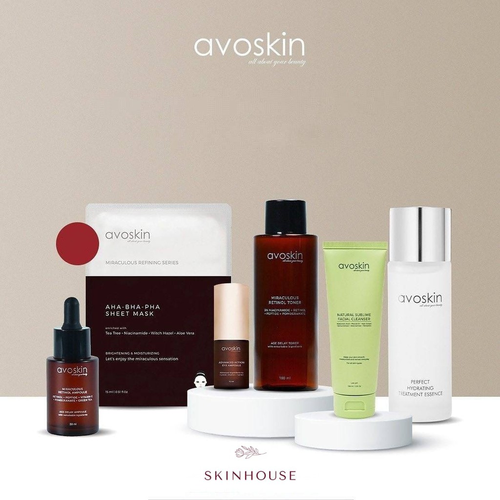 Skinhouseid Avoskin Miraculous Refining Toner PHTE Retinol Eye Ampoule Skincare Original BPOM