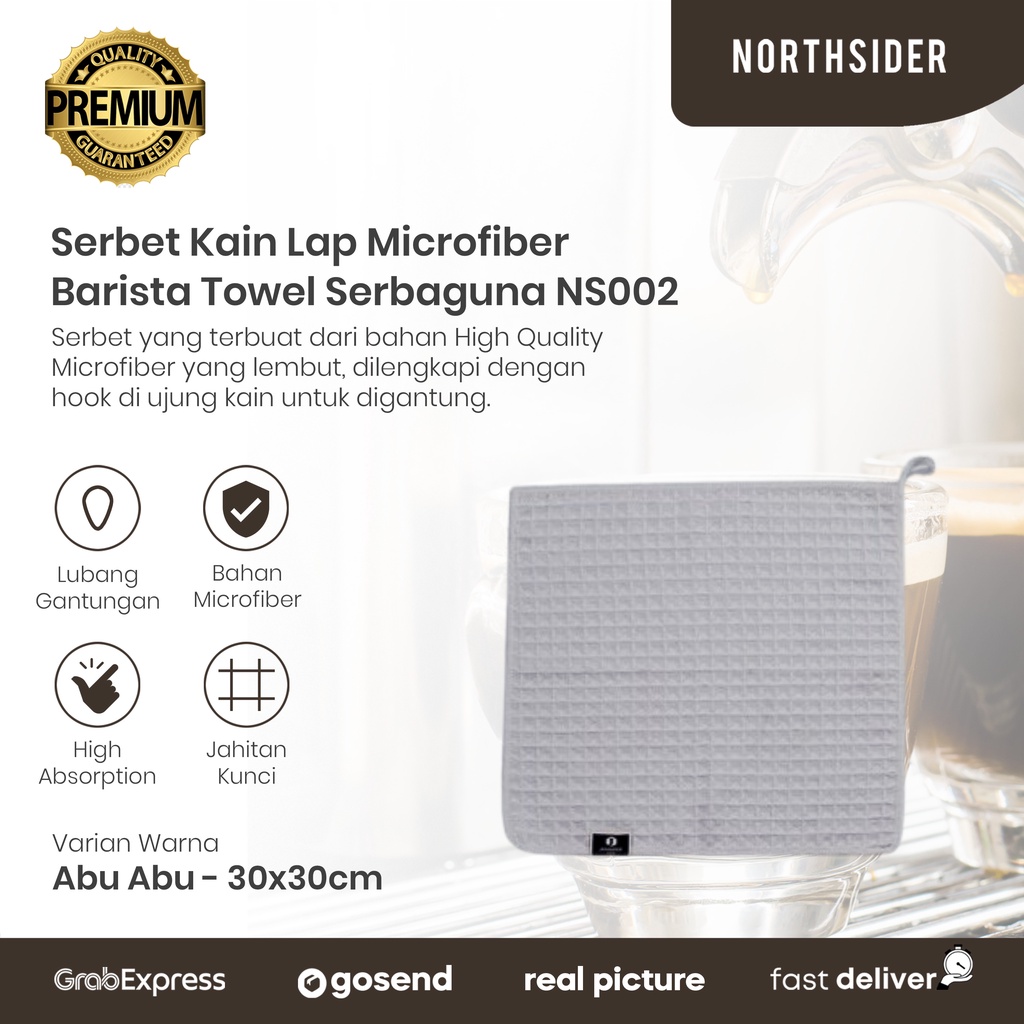 SERBET KAIN LAP MICROFIBER 30X30cm SERBA GUNA - BARISTA TOWEL NS002