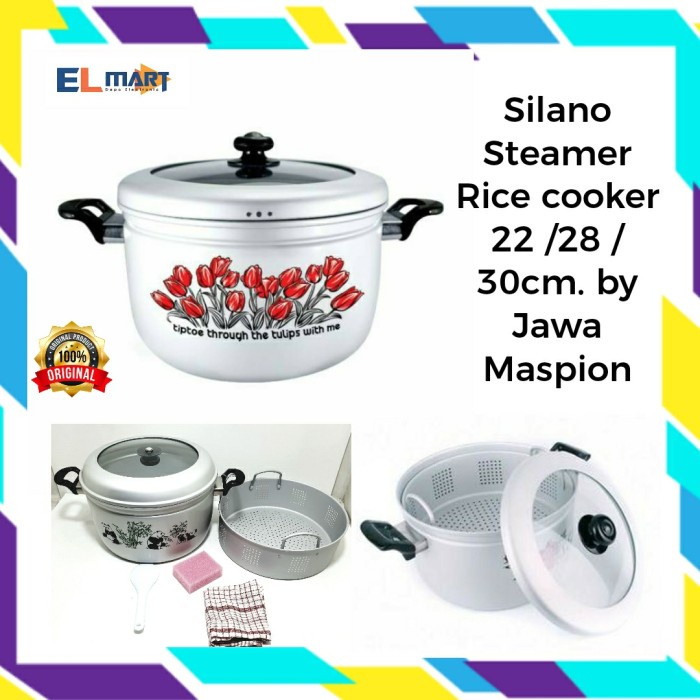 Maspion Panci Kukus Silano Steamer Rice Cooker Serbaguna 22cm 28cm 30cm