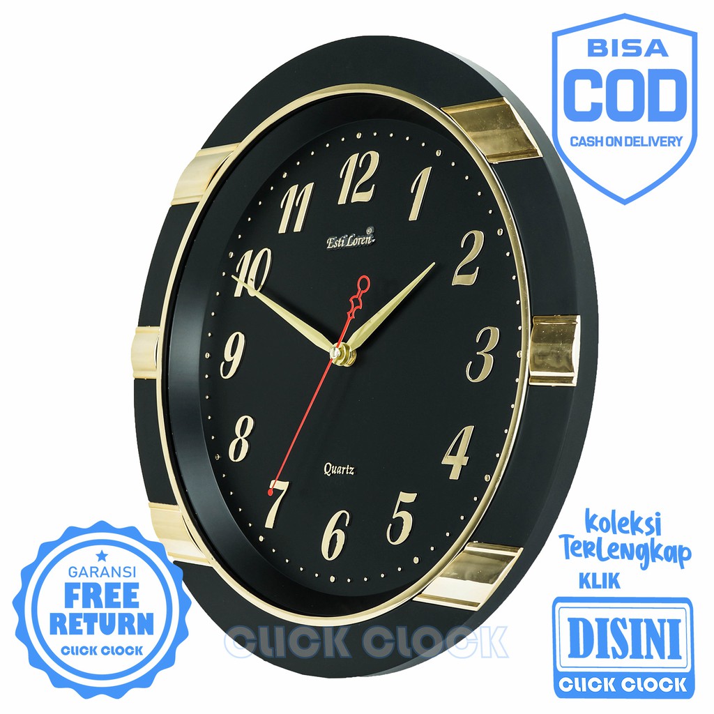 Jam Dinding Polos Unik Wall Clock Hasan Dinding Bagus Murah ESTILOREN CR S2036 DB/RB