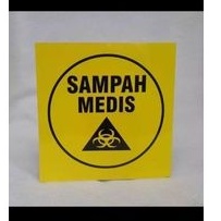 

Stiker vinyl sampah medis 15x15cm label rambu K3 safety