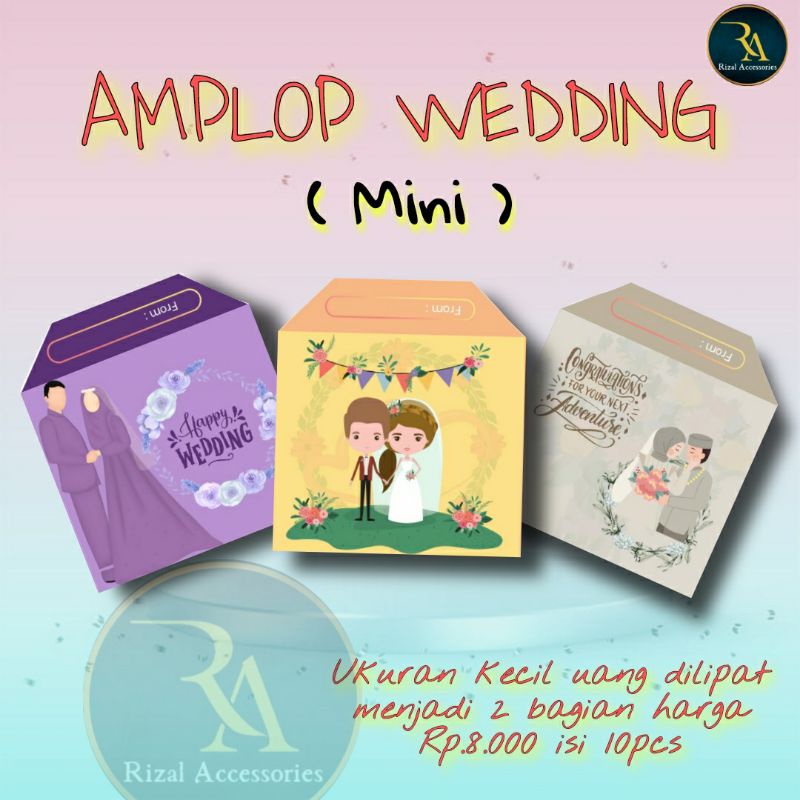 

[ READY STOK ] AMPLOP WEDDING MINI BISA CUSTOM TAMBAH NAMA ATAU DESIGN SENDIRI ISI 12PCS