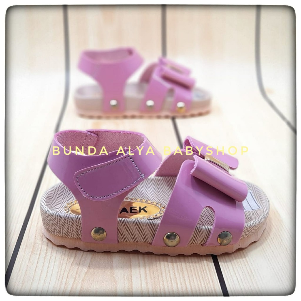 Sandal Anak Perempuan Tali Usia  7 Tahunan Size 33 Pita - Sendal Anak Anti Licin PINK Alas Karet