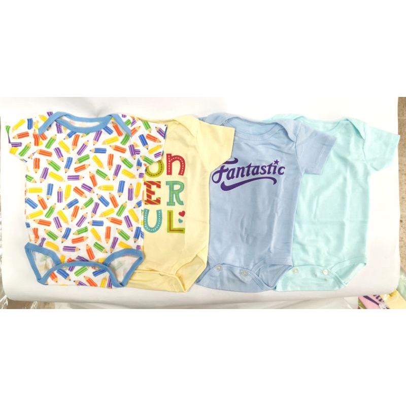 Jumper bayi segitiga pendek 0-3 bulan / Jumpsuit bayi baru lahir 4 in 1 / baby body suit