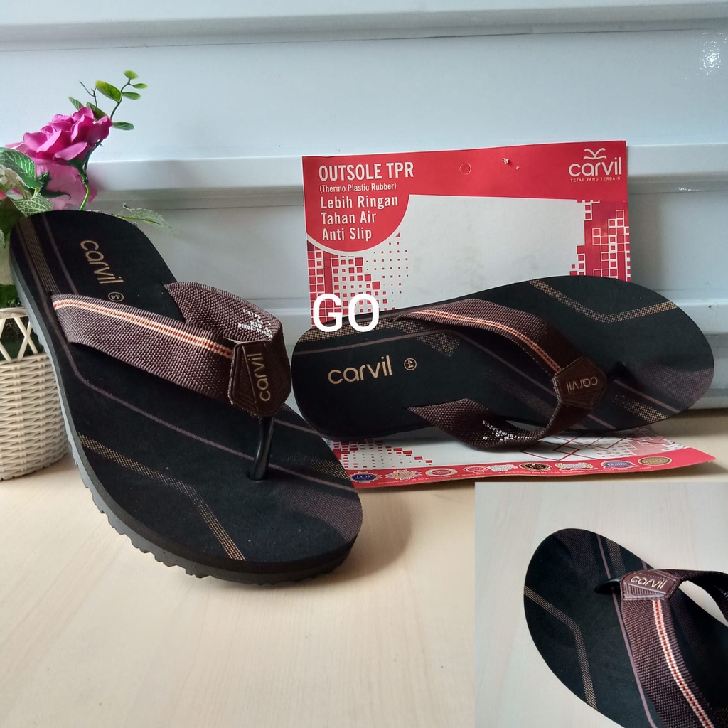 gos CG CARVIL ORIGINAL! Sandal Jepit Pria CARVIL Sandal Jepit Cowok Laki Carvil Anti Selip Anti Anti Air Ringan Awet Terbaru