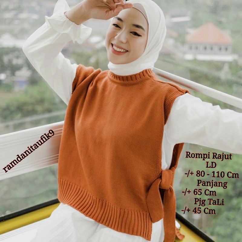 BISA COD Rompi  Rajut  Rompi  Tali Wanita  Polos Vest Knit 